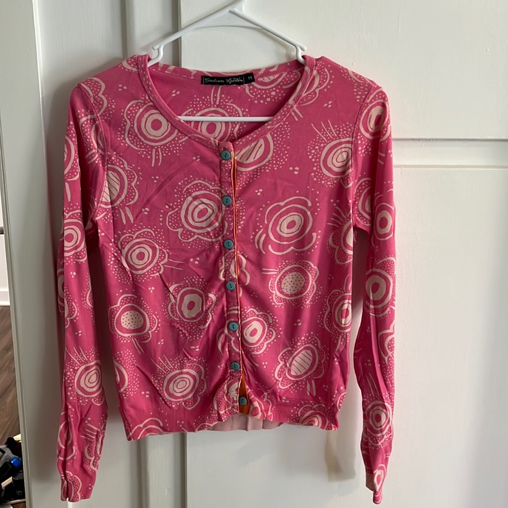 Gudrun Sjoden pink cardigan
